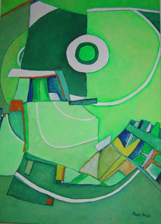 Abstract painting on canvas "Green-Light", artist - Marek Petryk.